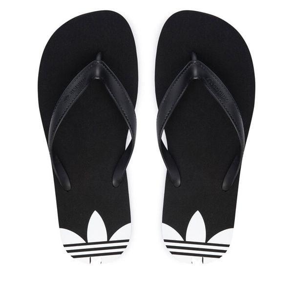 Japonki adidas. Czarne klapki damskie Adidas, bez wzorów, bez obcasa. Za 79.99 zł.