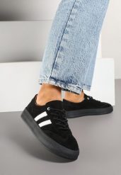 Czarne Sneakersy Klasyczne Tenisówki ze Skóry Naturalnej Alotia. Czarne trampki i tenisówki damskie Renee, bez wzorów, z jeansu, biznesowe, bez zapięcia. Za 159.99 zł.