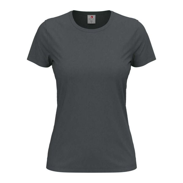 Damska Klasyczna Koszulka O Dopasowanym Kroju. Szare koszulki sportowe damskie Stedman, bez wzorów, klasyczne, bez kołnierzyka. Za 39.99 zł.