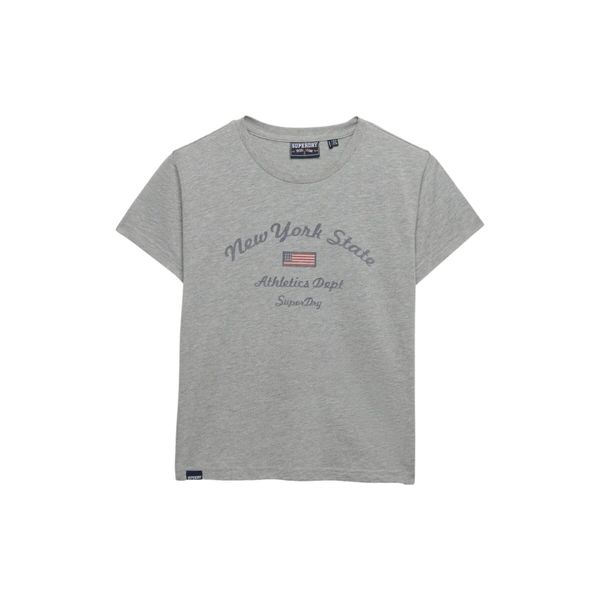 Koszulka damska Superdry Athletic Essentials Graphic. Szare koszulki sportowe damskie Superdry., l, bez wzorów, z materiału, bez kołnierzyka, bez ramiączek, na fitness i siłownię. Za 136.05 zł.