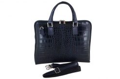 Torba na laptopa skórzana BARBERINI'S granatowa 118/1-4. Czarne torby na laptopa damskie Barberinis, bez wzorów, ze skóry. Za 359.99 zł.