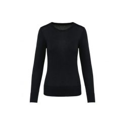 Suprima sweter z okrągłym dekoltem dla kobiet Kariban Premium. Czarne swetry damskie KARIBAN, xs, bez wzorów, z bawełny, eleganckie, bez kołnierzyka, bez ramiączek, długie, bez kaptura. Za 195.00 zł.
