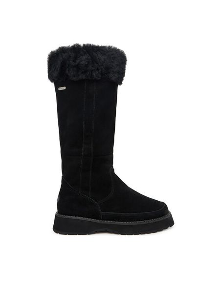 EMU Australia Kozaki Georgi Wave W13403 Czarny. Czarne kozaki damskie Emu Australia, ze skóry, bez obcasa, na płaskiej podeszwie. Za 1,079.00 zł.