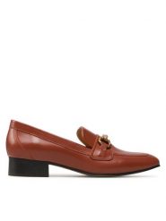 GINO ROSSI Loafersy 81200 Brązowy. Brązowe mokasyny damskie Gino Rossi, ze skóry. Za 349.99 zł.