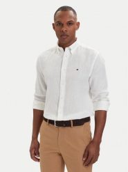 Tommy Hilfiger Koszula MW0MW41530 Biały Regular Fit. Białe koszule męskie Tommy Hilfiger, m, bez wzorów, ze lnu, bez kołnierzyka, bez ramiączek. Za 489.99 zł.