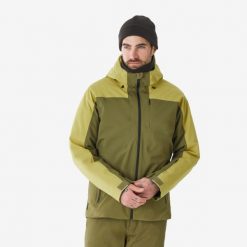 Kurtka narciarska i snowboardowa męska Quechua 500. Brązowe kurtki męskie WED'ZE, na zimę, m, bez wzorów, z materiału, sportowe, bez kaptura. Za 399.99 zł.