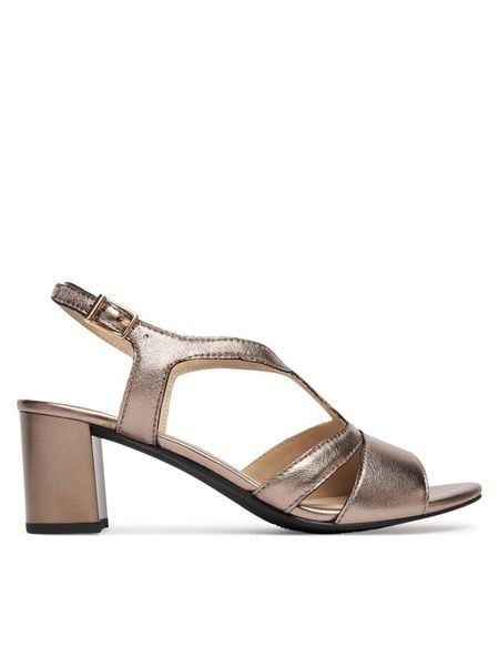 Caprice Sandały 9-28308-46 Złoty. Żółte sandały damskie Caprice, bez wzorów, bez obcasa, na słupku, bez zapięcia. Za 329.99 zł.
