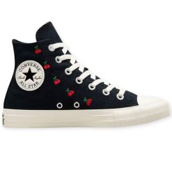 Buty do chodzenia damskie Converse Chuck Taylor. Czarne trampki i tenisówki damskie Converse, bez wzorów, bez zapięcia. Za 243.04 zł.