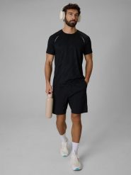 4F Spodenki do biegania szybkoschnące męskie - czarne M. Czarne krótkie spodenki sportowe męskie 4f, l, bez wzorów, do biegania. Za 199.99 zł.