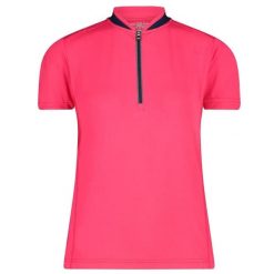 Koszulka kolarska damska CMP. Czerwone koszulki sportowe damskie CMP, bez wzorów, bez kołnierzyka, bez ramiączek, rowerowe. Za 140.99 zł.