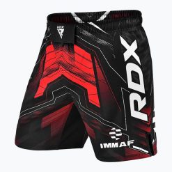 Spodenki treningowe męskie RDX IMMAF Approved MMA Fight & Training. Czarne krótkie spodenki sportowe męskie RDX, m, bez wzorów, na fitness i siłownię. Za 219.99 zł.