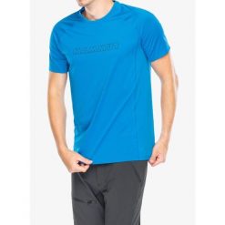 Koszulka szybkoschnąca męska Mammut Selun FL Logo T-Shirt. Niebieskie koszulki sportowe męskie Mammut, m, bez wzorów, bez kołnierzyka, bez ramiączek, trekkingowe. Za 278.20 zł.