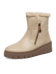 Go Soft Botki CEO-WI23-TAIDA-03 Beżowy. Brązowe botki damskie GO SOFT, ze skóry, bez obcasa, na koturnie, bez zapięcia. Za 259.99 zł.