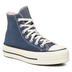 Trampki Converse. Niebieskie półbuty damskie Converse, bez wzorów, bez zapięcia. Za 309.99 zł.