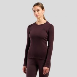 Bluza termoaktywna damska Odlo Merino 260 BL Top Crew Neck LS. Brązowe bielizna termoaktywna damska Odlo, bez wzorów, bez ramiączek. Za 365.99 zł.