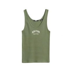 Damski wzorzysty tank top Superdry Athletic Essentials. Zielone bielizna termoaktywna damska Superdry., l, bez wzorów, bez ramiączek. Za 109.75 zł.