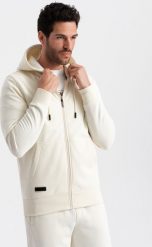 Ombre Dresowy męski bawełniany komplet BASIC bluza rozpinana + joggery kremowy V5 Z86 XXL. Białe bluzy męskie Ombre, m, bez wzorów, z bawełny, bez kaptura. Za 329.99 zł.