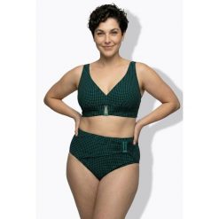 Damskie Bikini krata miękkie miseczki ozdobna klamra. Czarne bikini damskie Ulla Popken, plus size, bez wzorów, plus size. W wyprzedaży za 191.99 zł.