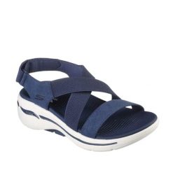 Sandały SKECHERS ARCH FIT Niebieski. Niebieskie obuwie sportowe damskie Skechers, bez wzorów, z tkaniny, Skechers Sport. Za 273.99 zł.
