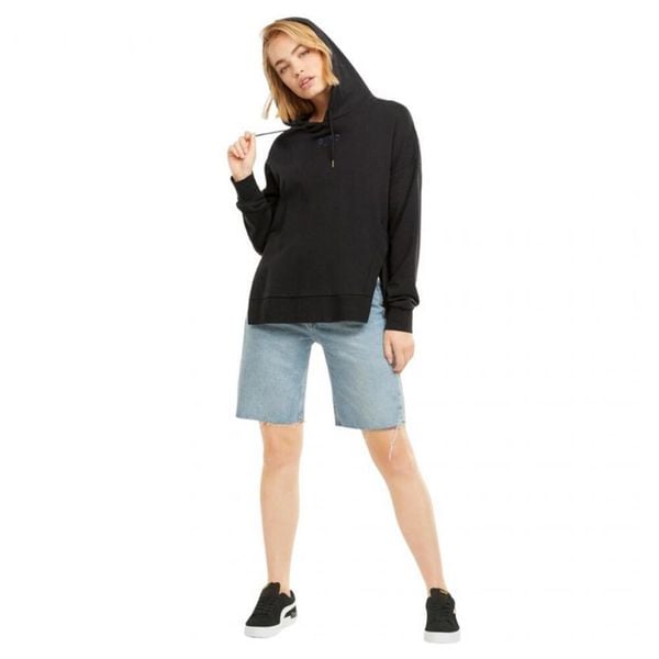 Bluza Z Kapturem Dla Kobiet. Czarne bluzy damskie Puma, l, bez wzorów, z bawełny, z kapturem. Za 129.09 zł.
