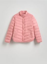 Pikowana kurtka - różowy. Czerwone kurtki damskie Reserved, l, bez wzorów, z tkaniny, bez kaptura. W wyprzedaży za 49.99 zł.