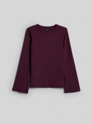 4F Longsleeve slim damski - fioletowy S. Fioletowe t-shirty damskie 4f, m, bez wzorów, z dzianiny, klasyczne, bez kołnierzyka. Za 99.99 zł.