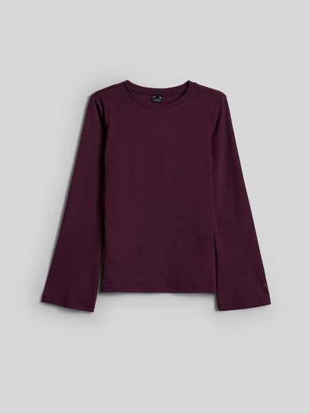 4F Longsleeve slim damski - fioletowy M. Fioletowe t-shirty damskie 4f, m, bez wzorów, z dzianiny, klasyczne, bez kołnierzyka. Za 99.99 zł.