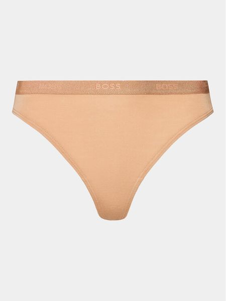 Boss Stringi 50502752 Beżowy. Brązowe stringi damskie Boss, s, bez wzorów, z wiskozy. Za 59.99 zł.