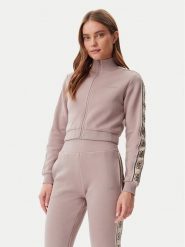 Guess Bluza V3RQ12 KB3P2 Brązowy Regular Fit. Brązowe bluzy damskie Guess, xs, z aplikacjami, z bawełny, bez kaptura. Za 269.99 zł.