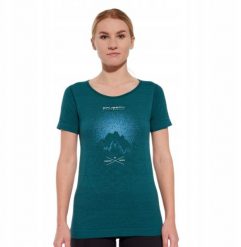 SS1272W Koszulka damska z krótkim rękawem OUTDOOR WOOL PRO zielony L - GÓRY 10. Zielone t-shirty damskie Brubeck, l, bez wzorów, bez kołnierzyka. Za 309.82 zł.