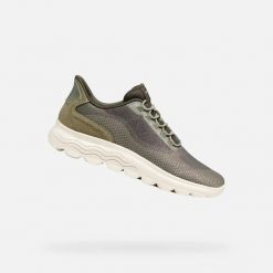 Buty sportowe damskie Geox Spherica Plus. Zielone obuwie sportowe damskie Geox, bez wzorów, z gumy. Za 422.50 zł.