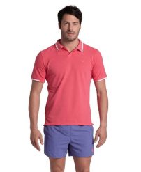 Koszulka męska Poloshirt Trim. Czerwone koszulki polo męskie Arena, m, bez wzorów, z bawełny, bez kołnierzyka, bez ramiączek, na fitness i siłownię. Za 41.99 zł.