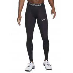 Legginsy Sportowe Męskie Nike Pro Training. Czarne legginsy sportowe męskie Nike, m, bez wzorów, z materiału, na fitness i siłownię. Za 140.80 zł.