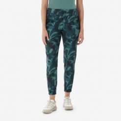 Spodnie turystyczne damskie Quechua NH100. Zielone spodnie sportowe damskie QUECHUA, l, bez wzorów, z materiału, trekkingowe. Za 59.99 zł.