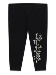 Guess Legginsy K6BB02 K5884 Czarny Regular Fit. Czarne legginsy dla dziewczynek Guess, z aplikacjami, z bawełny. Za 94.99 zł.