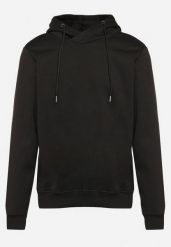 Czarna Bluza z Kapturem Marian. Czarne bluzy męskie Born2be, l, bez wzorów, z polaru, z kapturem. Za 49.99 zł.