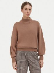HUGO Sweter Sorellenio 50569389 Brązowy jasny Relaxed Fit. Brązowe swetry damskie Hugo, m, bez wzorów, z wełny, bez kołnierzyka, bez ramiączek, bez kaptura. Za 799.99 zł.