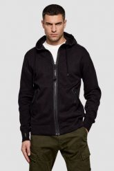 C.P. COMPANY Czarna męska bawełniana bluza z kapturem HOODED OPEN, Rozmiar L. Czarne bluzy męskie C.P. Company, l, bez wzorów, z bawełny, z kapturem. W wyprzedaży za 825.99 zł.