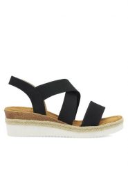 Clara Barson Espadryle Aussie WS2189-26 Czarny. Czarne sandały damskie Clara Barson, bez wzorów, z materiału, bez obcasa, bez zapięcia. Za 119.99 zł.