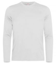 Clique Basic Active-T L/S koszulka z długim rękawem z spun dyed poliesteru. Białe bluzki z długim rękawem męskie CLIQUE, l, bez wzorów, z dzianiny, klasyczne, bez kołnierzyka. Za 96.04 zł.