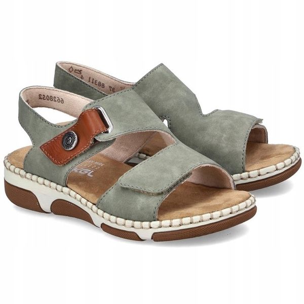 Rieker Rieker Sandals 66280-52 Zielone 39. Zielone sandały męskie Rieker, bez zapięcia. Za 265.20 zł.