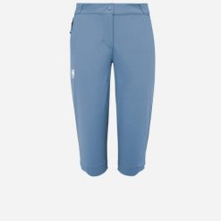 Spodenki turystyczne damskie Millet Ubic Stretch 3/4 Pant W regular fit. Niebieskie szorty sportowe damskie Millet, bez wzorów, sportowe, trekkingowe. W wyprzedaży za 186.15 zł.