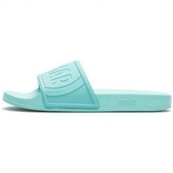 Klapki damskie Colmar Slipper Logo. Niebieskie klapki damskie Colmar, bez wzorów, z gumy, bez obcasa. W wyprzedaży za 59.99 zł.