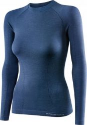 Brubeck LS12810 Koszulka damska z długim rękawem ACTIVE WOOL jeansowy S. T-shirty damskie Brubeck, s, bez wzorów, z jeansu, bez kołnierzyka. Za 273.88 zł.