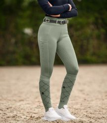 Dziewczęce legginsy jeździeckie z pełną przyczepnością ELT Ella Glam. Brązowe legginsy dla dziewczynek ELT, bez wzorów. Za 290.00 zł.