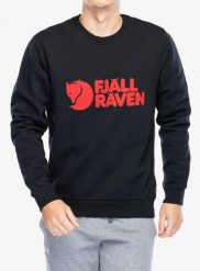 Bluza męska Fjallraven Logo Sweater. Czarne bluzy męskie Fjällräven, l, bez wzorów, z bawełny, bez kaptura. Za 426.79 zł.