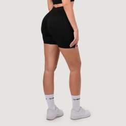 Szorty damskie fitness bezszwowe slim Black NEO. Czarne szorty sportowe damskie GYMBEAM, l, bez wzorów, z elastanu, sportowe, do biegania. Za 85.90 zł.