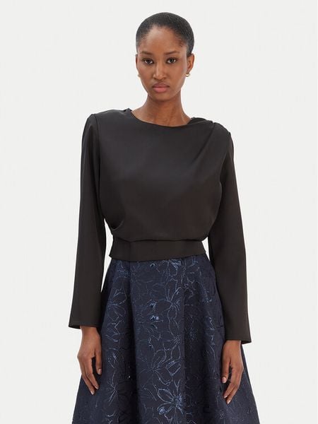 Rinascimento Bluzka CFC0126404003 Czarny Regular Fit. Czarne bluzki damskie Rinascimento, xl, bez wzorów, bez kołnierzyka, bez ramiączek. Za 289.99 zł.