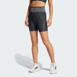 Legginsy Knitted Training 5". Czarne legginsy damskie Adidas, m, bez wzorów, z materiału, sportowe, na fitness i siłownię, climacool (adidas). Za 159.00 zł.