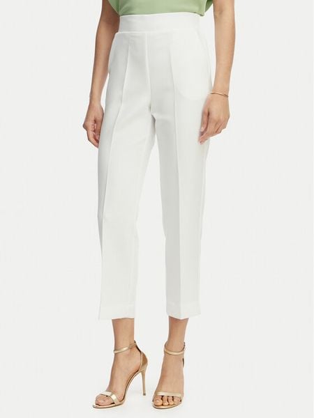 Maryley Spodnie materiałowe 26EB616/43VA Biały Regular Fit. Białe spodnie materiałowe damskie Maryley, xs, bez wzorów, z materiału. Za 139.99 zł.